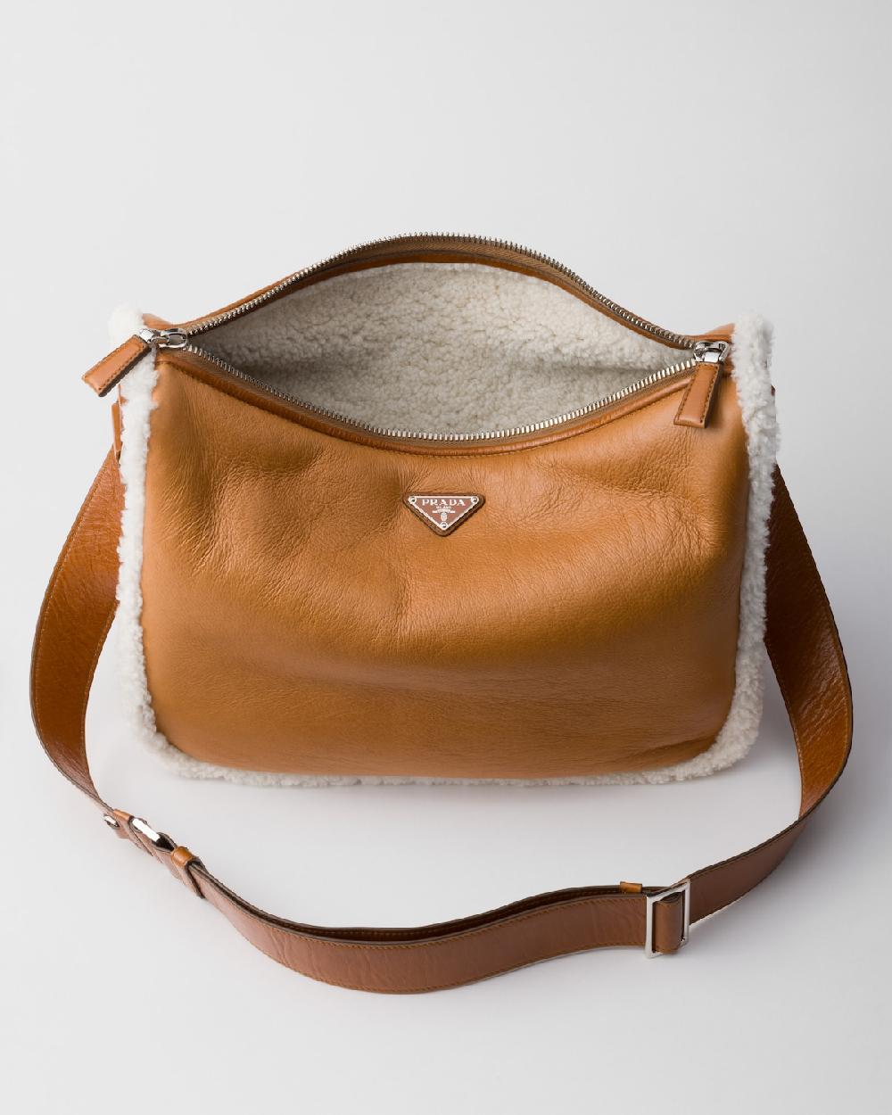 Prada Bolso bandolera con borreguillo Rebajas baratas