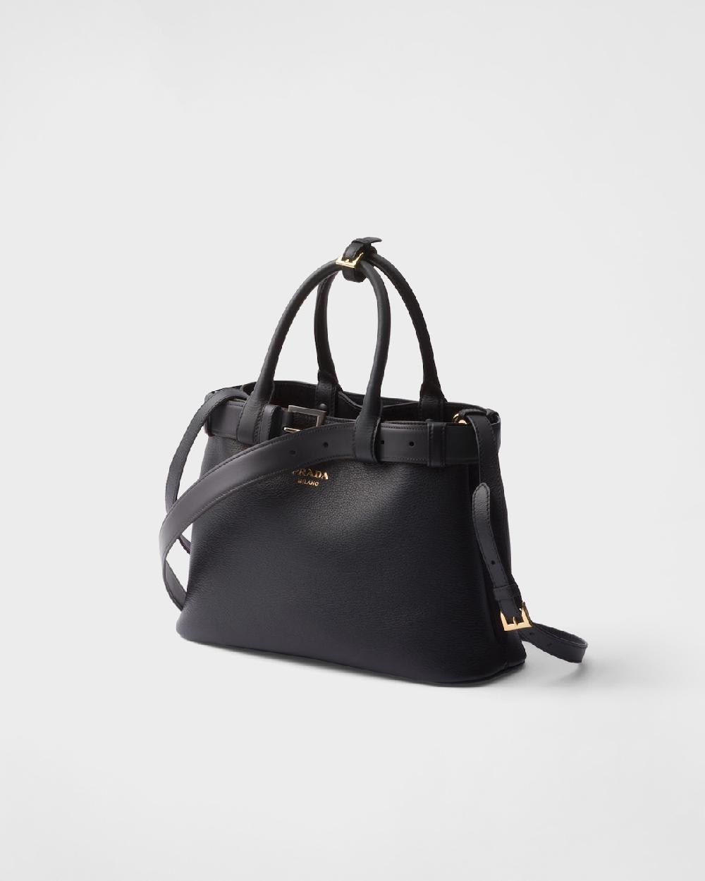 Prada Bolso de piel mediano Prada Buckle con cinturón Oferta especial