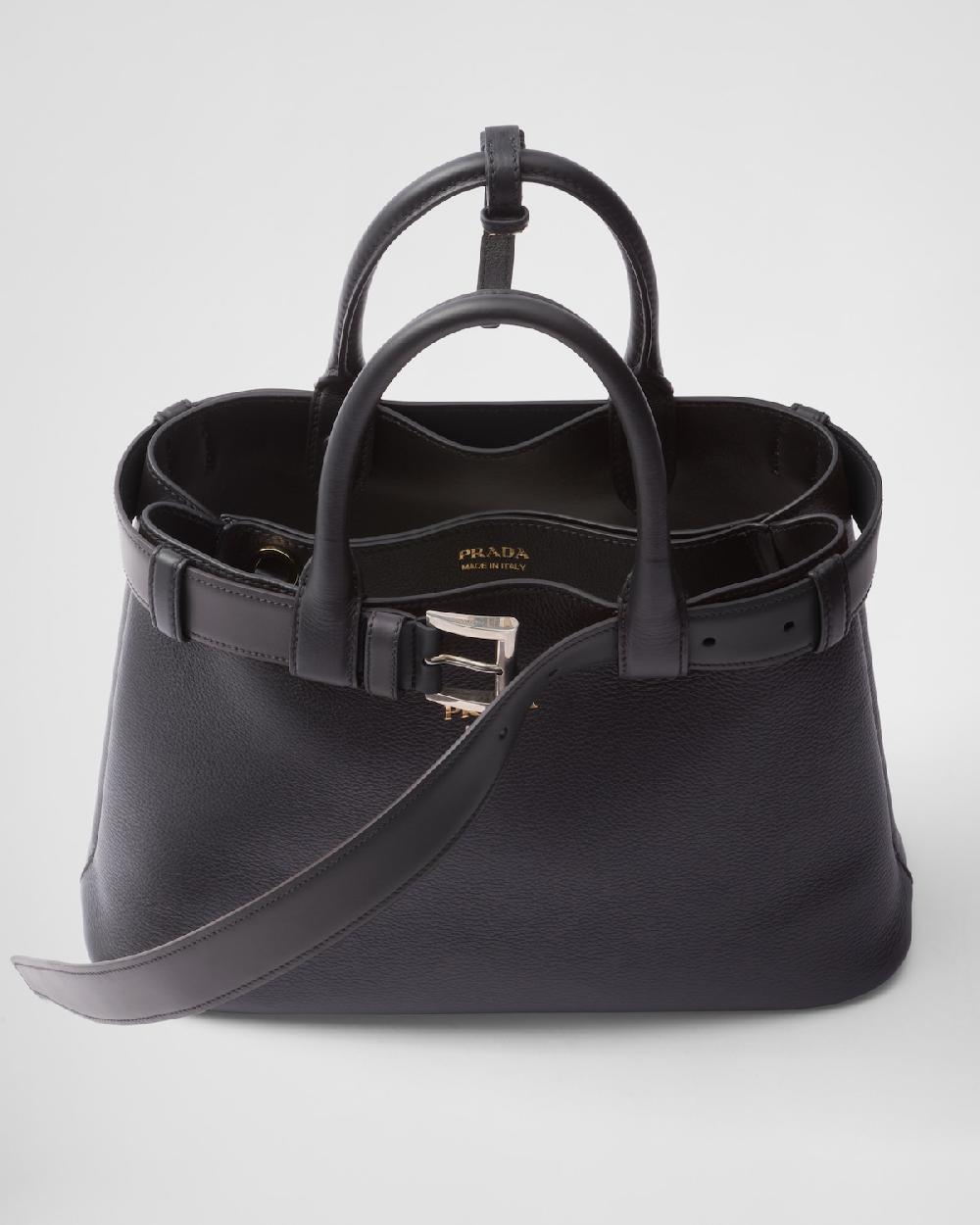 Prada Bolso de piel mediano Prada Buckle con cinturón Oferta especial