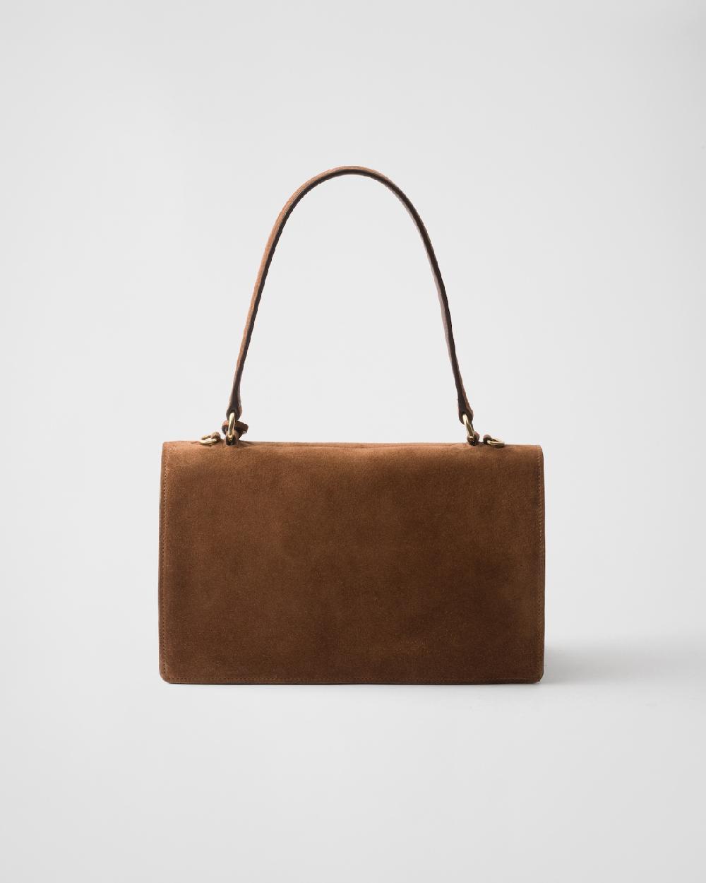 Prada Bolso bandolera Prada Soft Sound de ante mediano Descuentos del mes