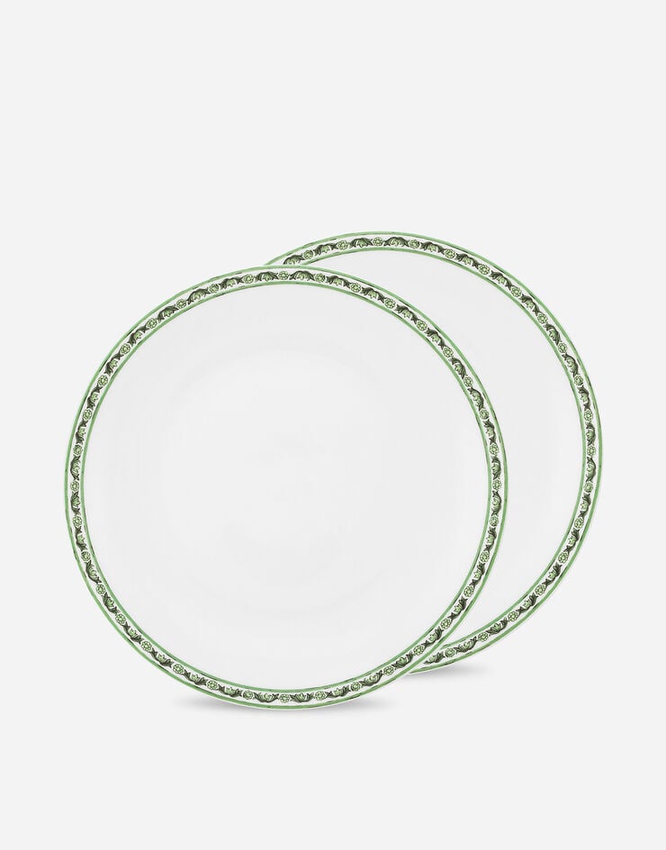Dolce & Gabbana Juego de 2 platos llanos de porcelana