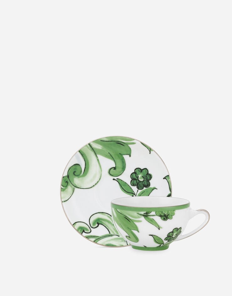 Dolce & Gabbana Taza de té con platillo de porcelana