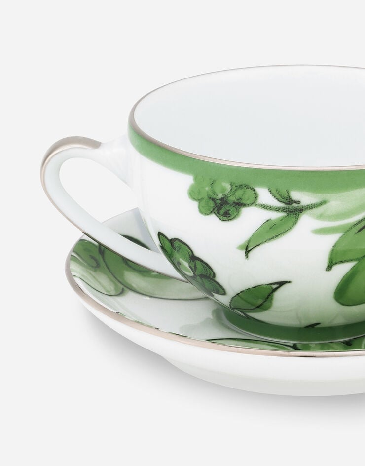 Dolce & Gabbana Taza de té con platillo de porcelana ÚLTIMAS EDICIONES