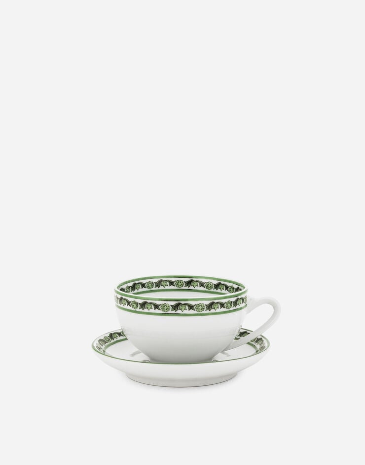 Dolce & Gabbana Juego de 2 tazas de té con platillo de porcelana Últimos 2 días