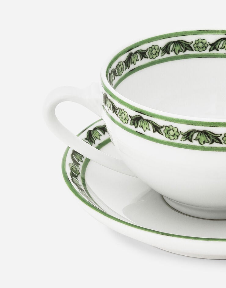 Dolce & Gabbana Juego de 2 tazas de té con platillo de porcelana Últimos 2 días
