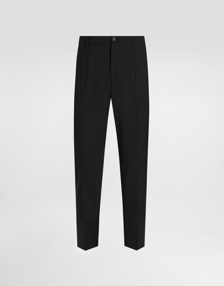 Dolce & Gabbana Pantalón de algodón elástico con bordado DG