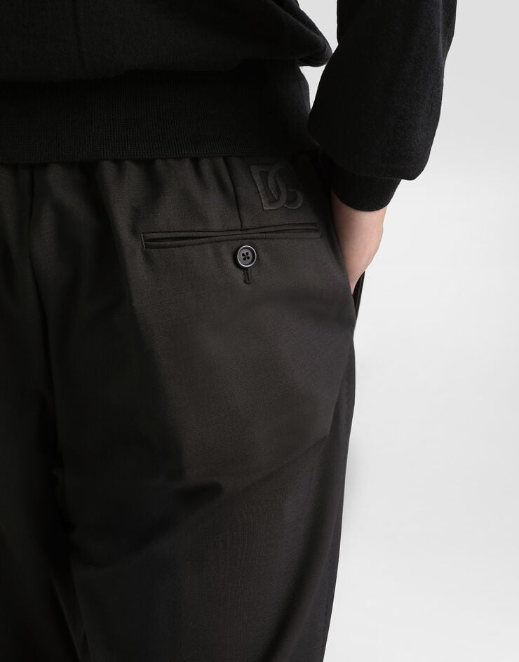 Dolce & Gabbana Pantalón de algodón elástico con bordado DG Rebajas de fábrica