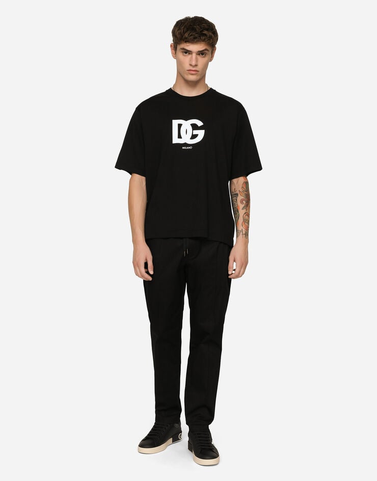 Dolce & Gabbana Pantalones de chándal de algodón elástico con placa Rebajas top