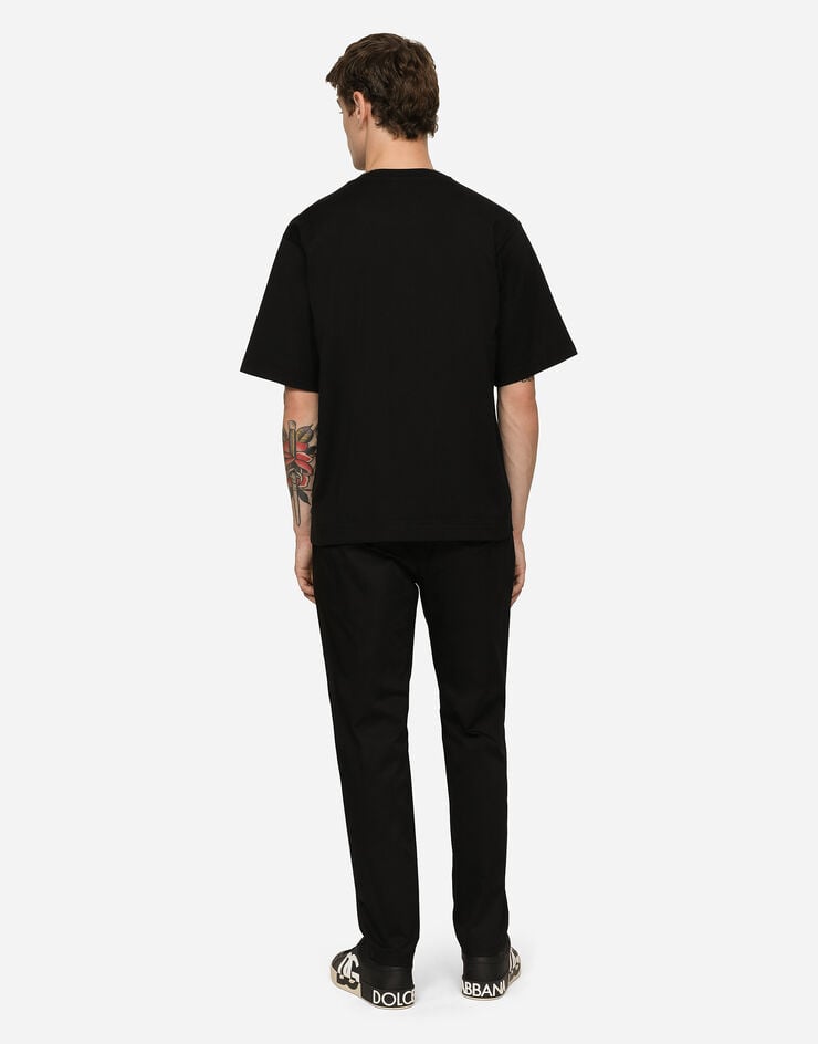 Dolce & Gabbana Pantalones de chándal de algodón elástico con placa Rebajas top