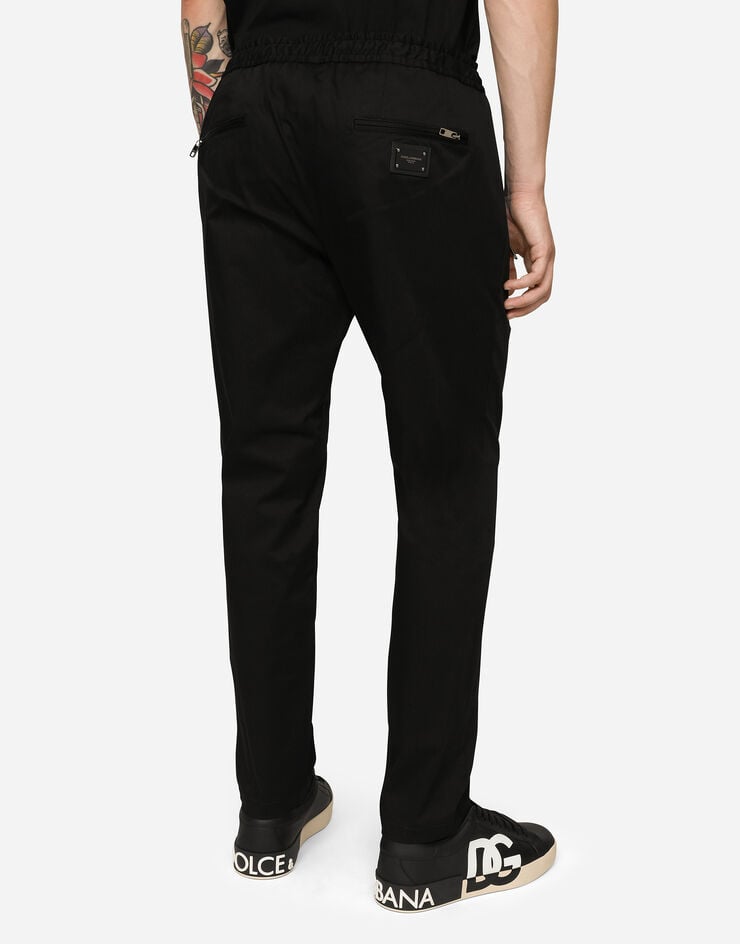 Dolce & Gabbana Pantalones de chándal de algodón elástico con placa Rebajas top