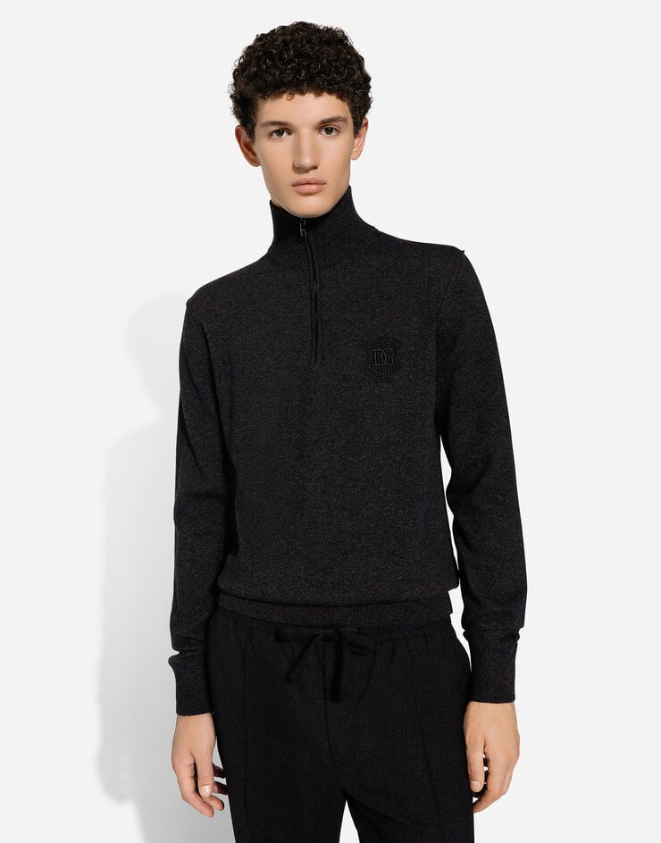 Dolce & Gabbana Jersey de cuello alto en cachemira con cremallera Últimos 3 días
