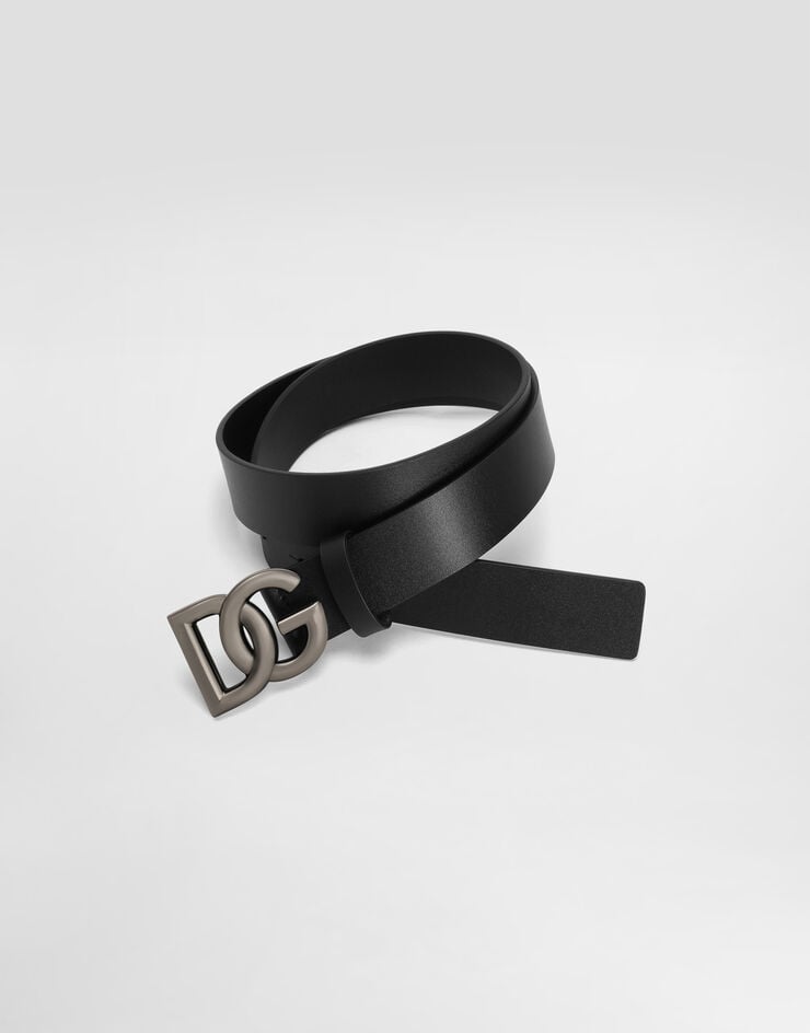 Dolce & Gabbana Cinturón de cuero con logotipo DG ÚLTIMAS EDICIONES