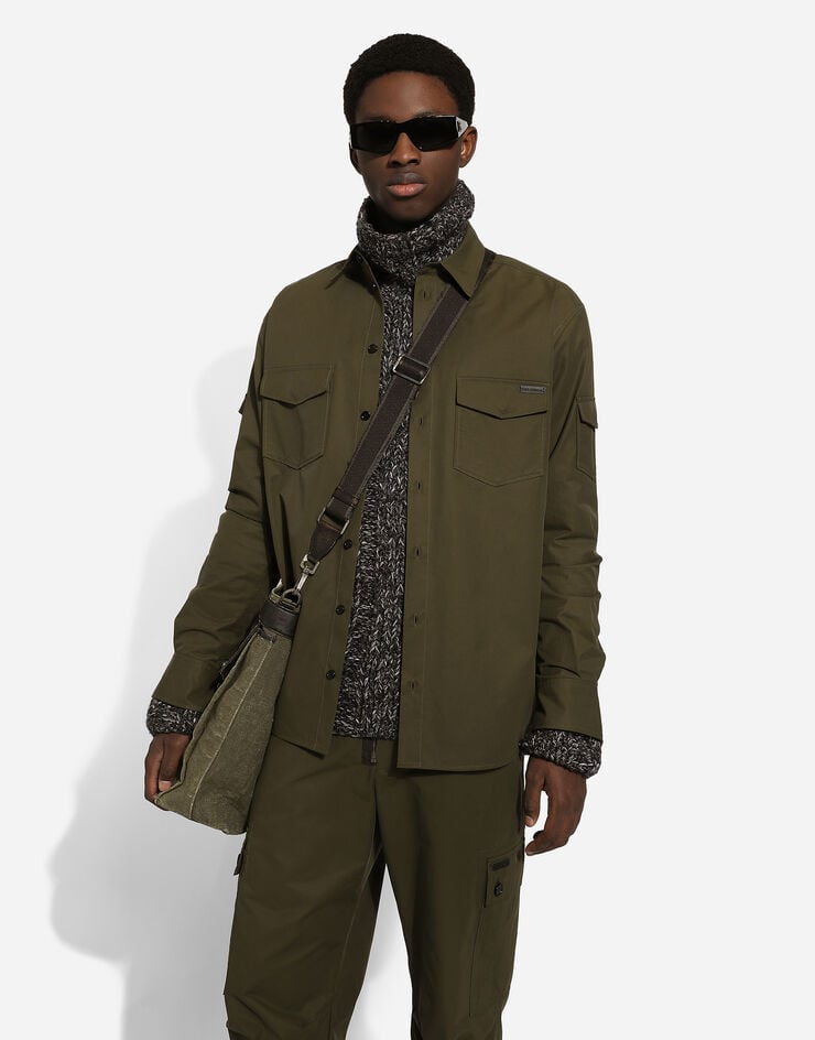 Dolce & Gabbana Camisa de tejido técnico con bolsillos Oferta especial de fábrica