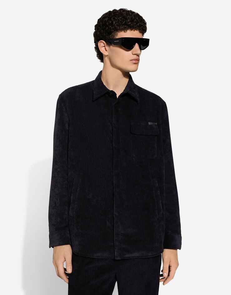 Dolce & Gabbana Camisa de terciopelo con forro Promoción trimestral