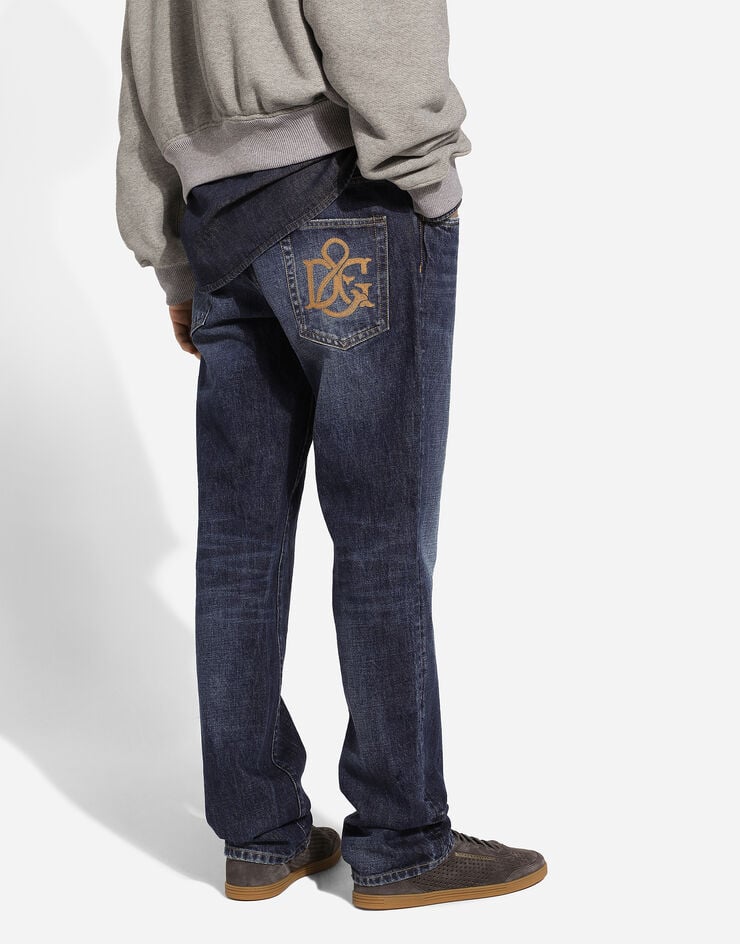 Dolce & Gabbana Vaqueros clásicos de denim con bordado DG Superdescuento