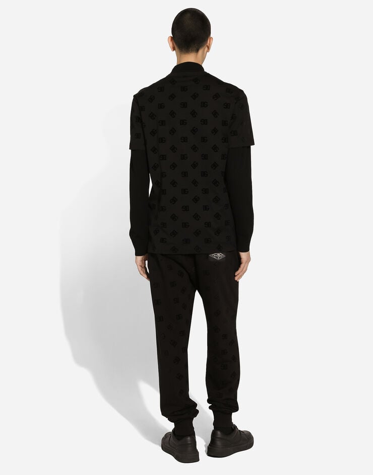 Dolce & Gabbana Camiseta de algodón con estampado integral de DG aterciopelado Envío internacional gratuito
