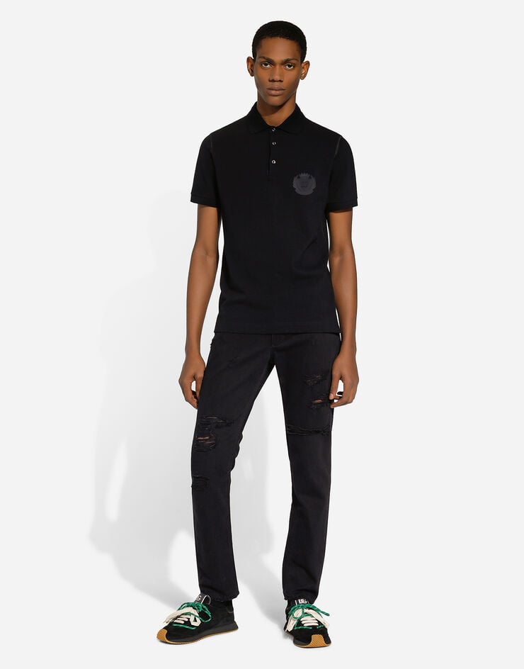 Dolce & Gabbana Polo de algodón con logotipo DG bordado Última moda