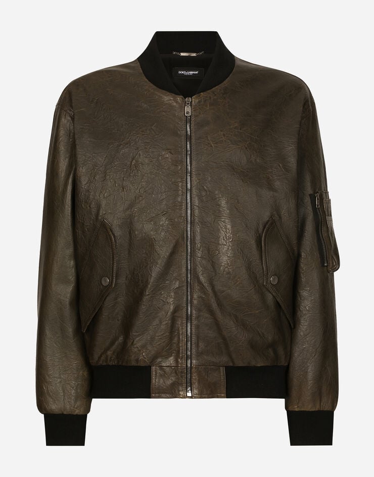 Dolce & Gabbana Bómber de piel con forro