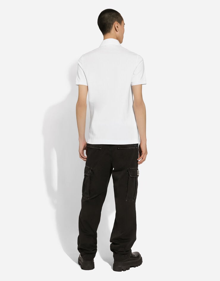 Dolce & Gabbana Polo de algodón con logotipo DG bordado Ofertas de temporada