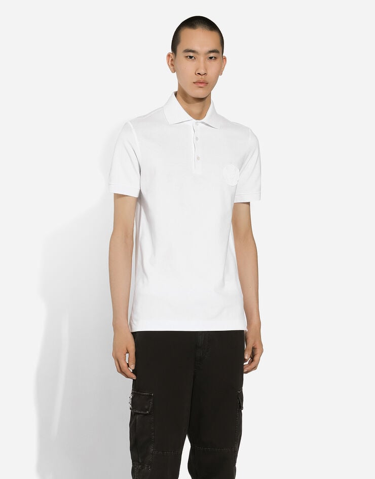 Dolce & Gabbana Polo de algodón con logotipo DG bordado Ofertas de temporada