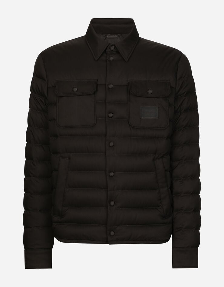 Dolce & Gabbana Cazadora acolchada de raso con cuello de camisa