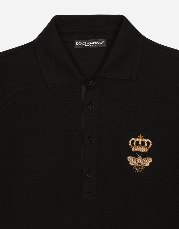 Dolce & Gabbana Polo en piqué de algodón con bordado Rebajas