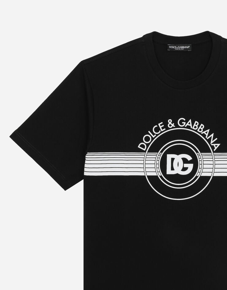 Dolce & Gabbana Camiseta en interlock de algodón con estampado del logotipo DG Ofertas