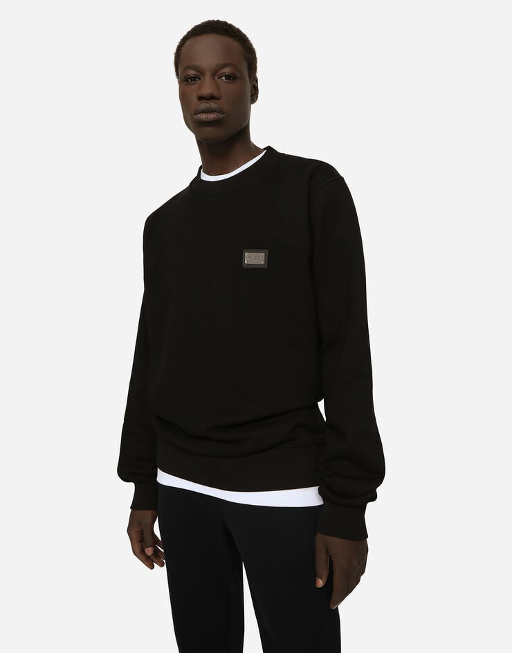 Dolce & Gabbana Sudadera de punto con placa con logotipo Gran oferta