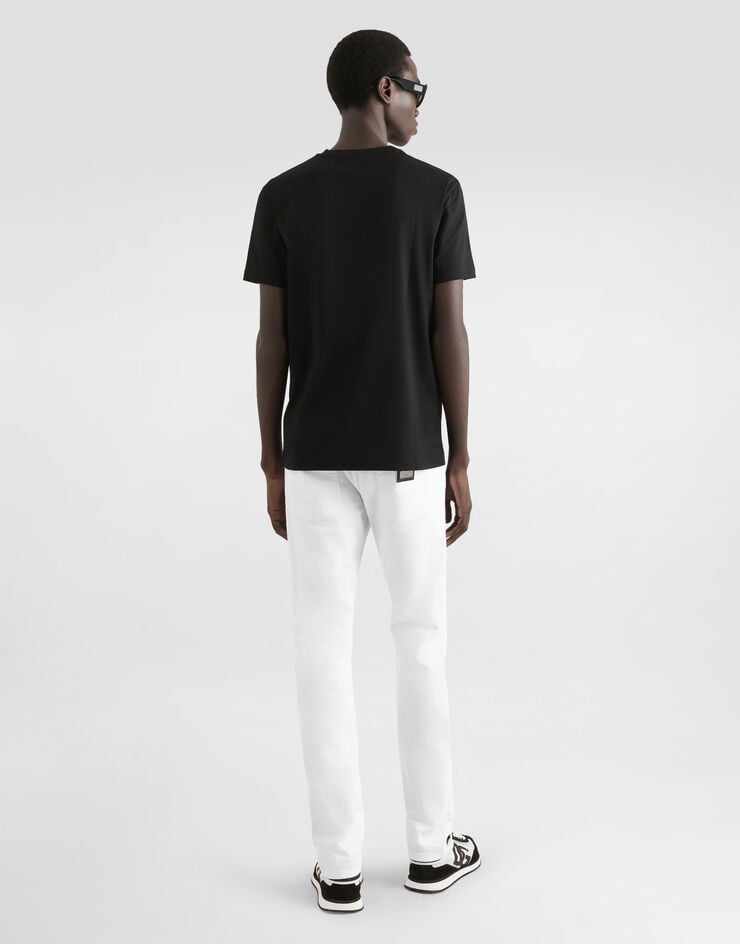 Dolce & Gabbana Camiseta de algodón con DG bordado Rebajas de fábrica