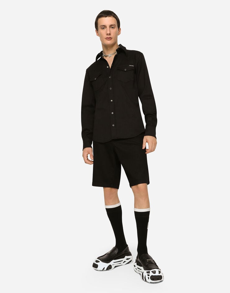Dolce & Gabbana Bermudas vaqueras elásticas negro lavado Mejor oferta