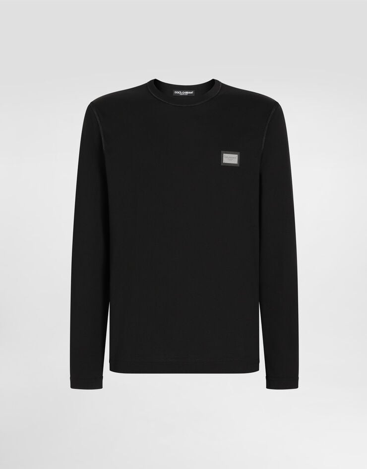 Dolce & Gabbana Camiseta de manga larga con placa con logotipo