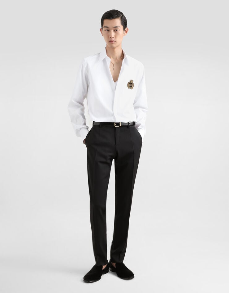 Dolce & Gabbana Camisa de algodón con parche heráldico Precio de fábrica