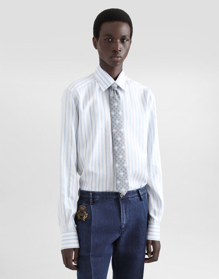 Dolce & Gabbana Camisa de algodón a rayas Oferta especial de fábrica
