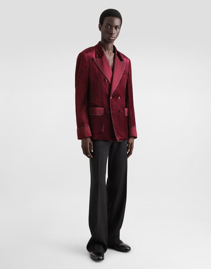 Dolce & Gabbana Chaqueta de botonadura doble en terciopelo Superdescuento