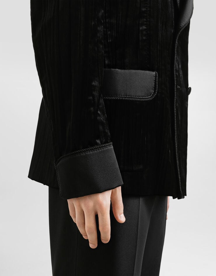 Dolce & Gabbana Chaqueta de botonadura doble en terciopelo Grandes descuentos