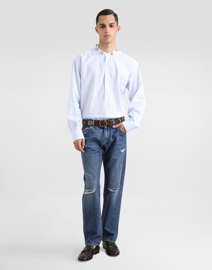 Dolce & Gabbana Vaqueros Classic de algodón con placa Ahorra y exporta