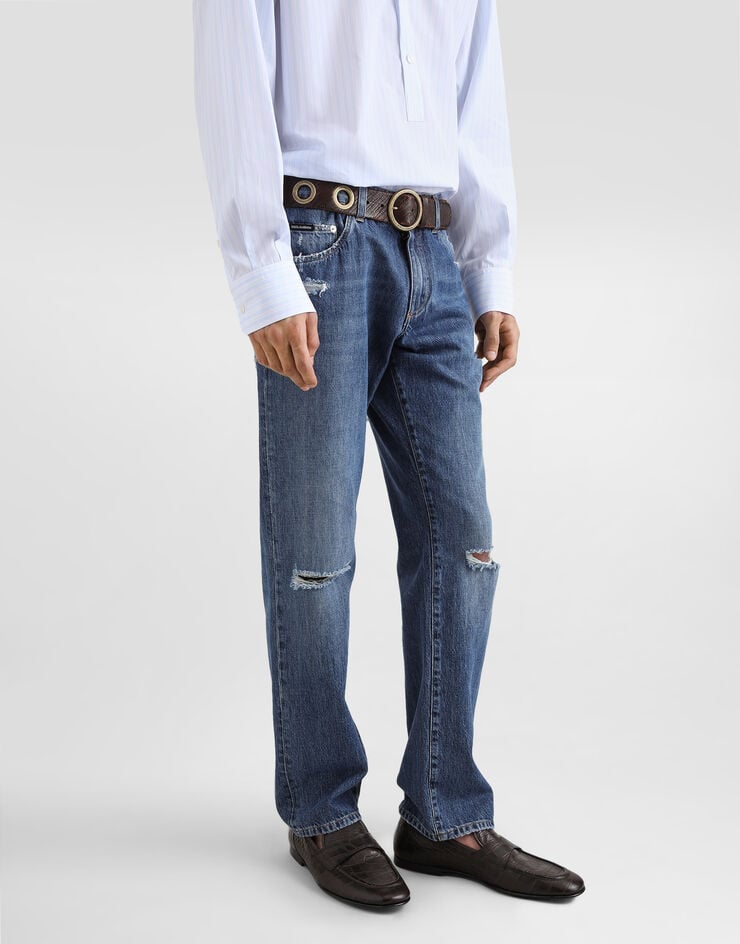 Dolce & Gabbana Vaqueros Classic de algodón con placa Ahorra y exporta