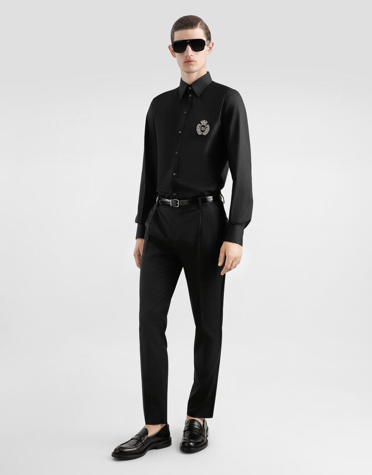 Dolce & Gabbana Camisa de algodón con parche heráldico En oferta