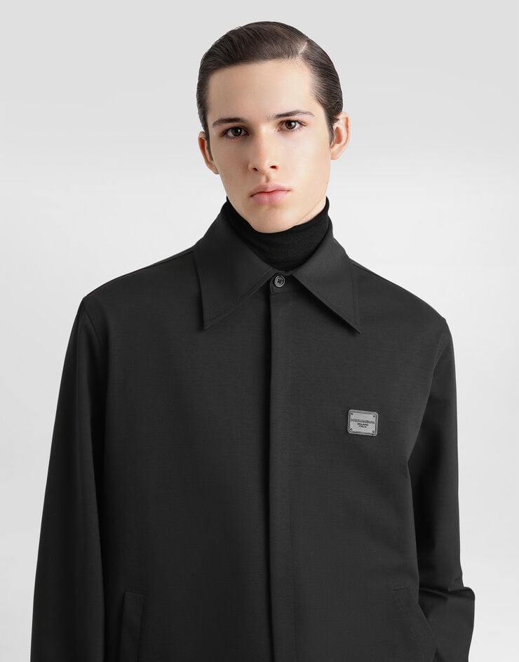 Dolce & Gabbana Camisa de tejido técnico con placa Descuentos del mes