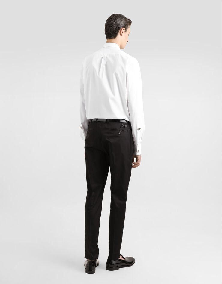 Dolce & Gabbana Camisa de esmoquin en algodón con aplicaciones joya Última moda