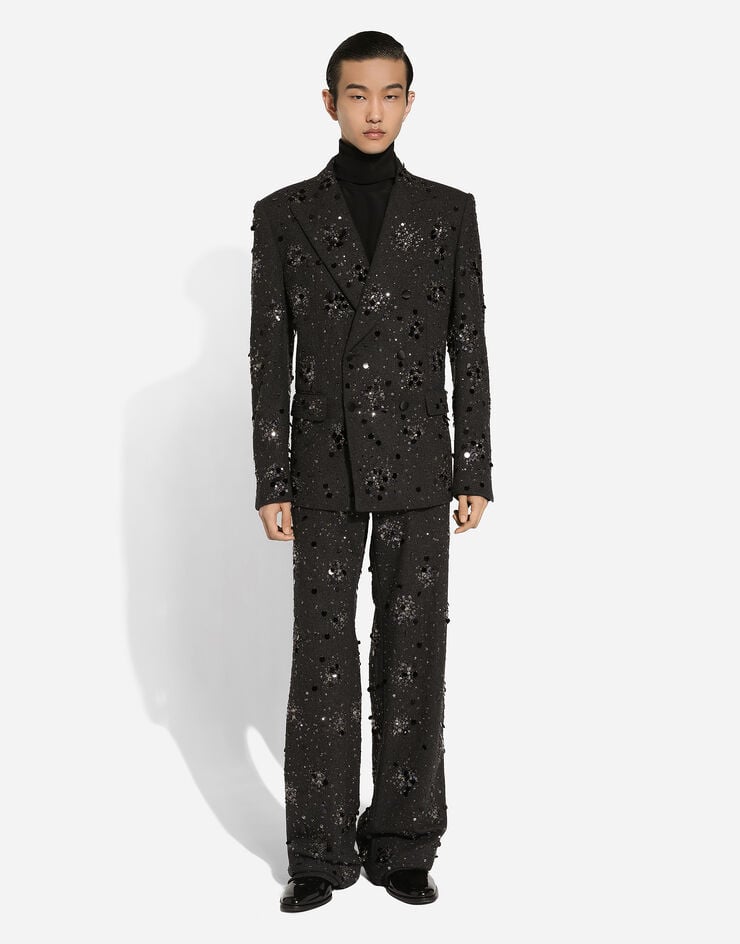 Dolce & Gabbana Jersey de cuello alto ancho de seda con puños de camisa Descuento por venta flash