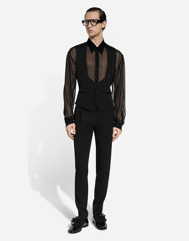 Dolce & Gabbana Pantalón de esmoquin clásico de gabardina Ofertas de temporada