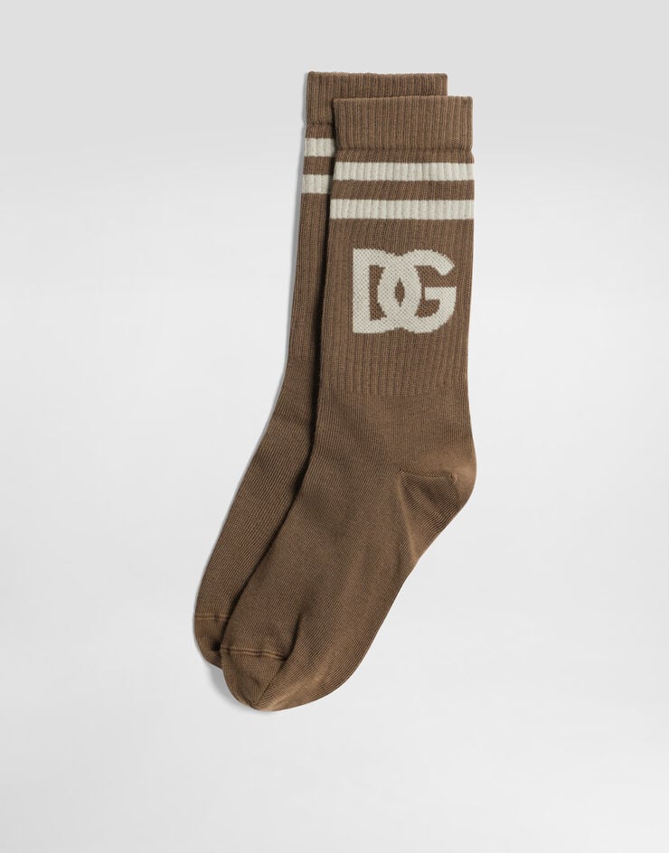 Dolce & Gabbana Calcetines de algodón acanalado con logotipo Rebajas de fábrica