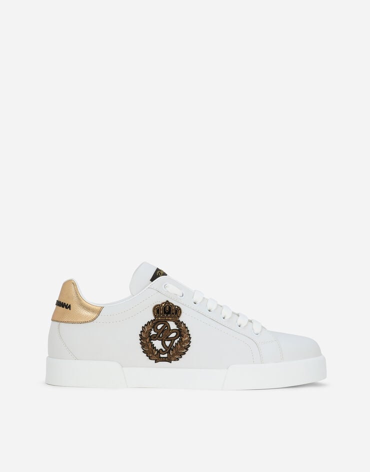 Dolce & Gabbana Zapatillas Portofino de napa de becerro estampado con parche de corona