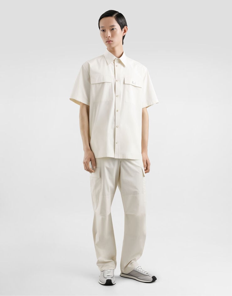 Dolce & Gabbana Camisa de popelina con placa Oferta especial de fábrica