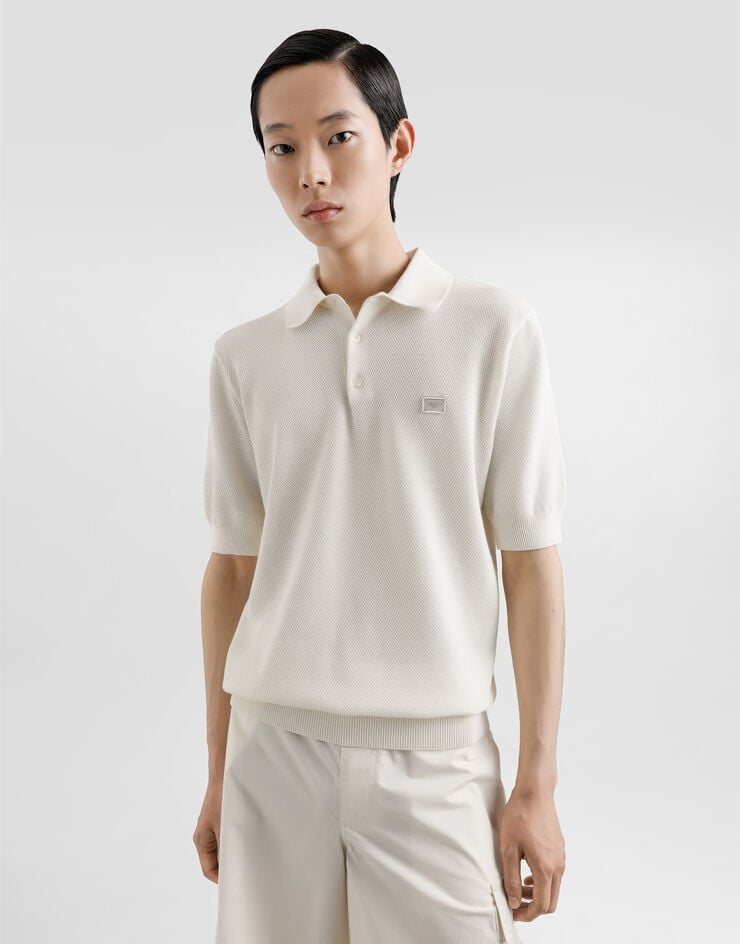 Dolce & Gabbana Polo de algodón con placa con logotipo Promoción trimestral