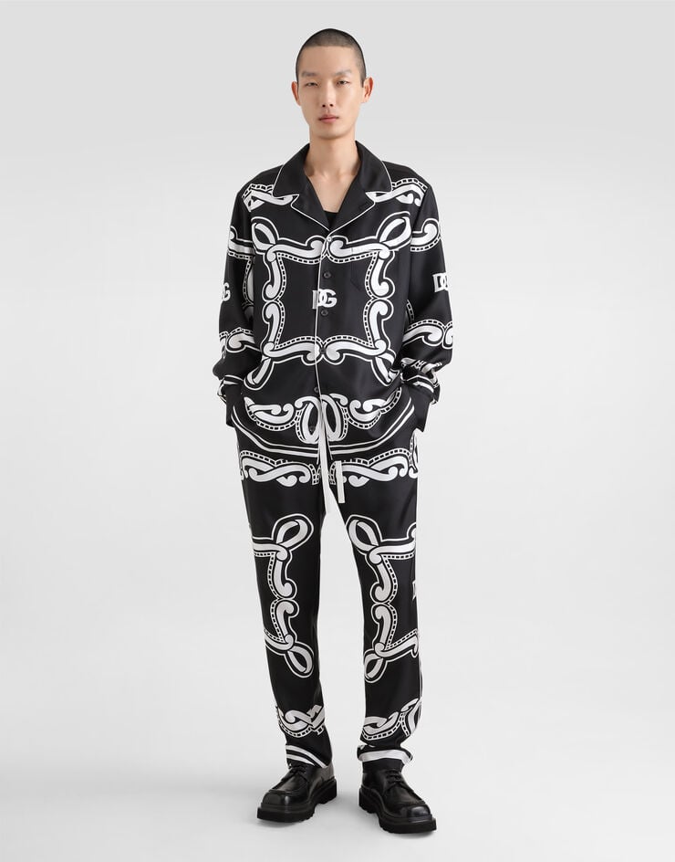 Dolce & Gabbana Camisa vanity de seda con estampado Bandana Superdescuento