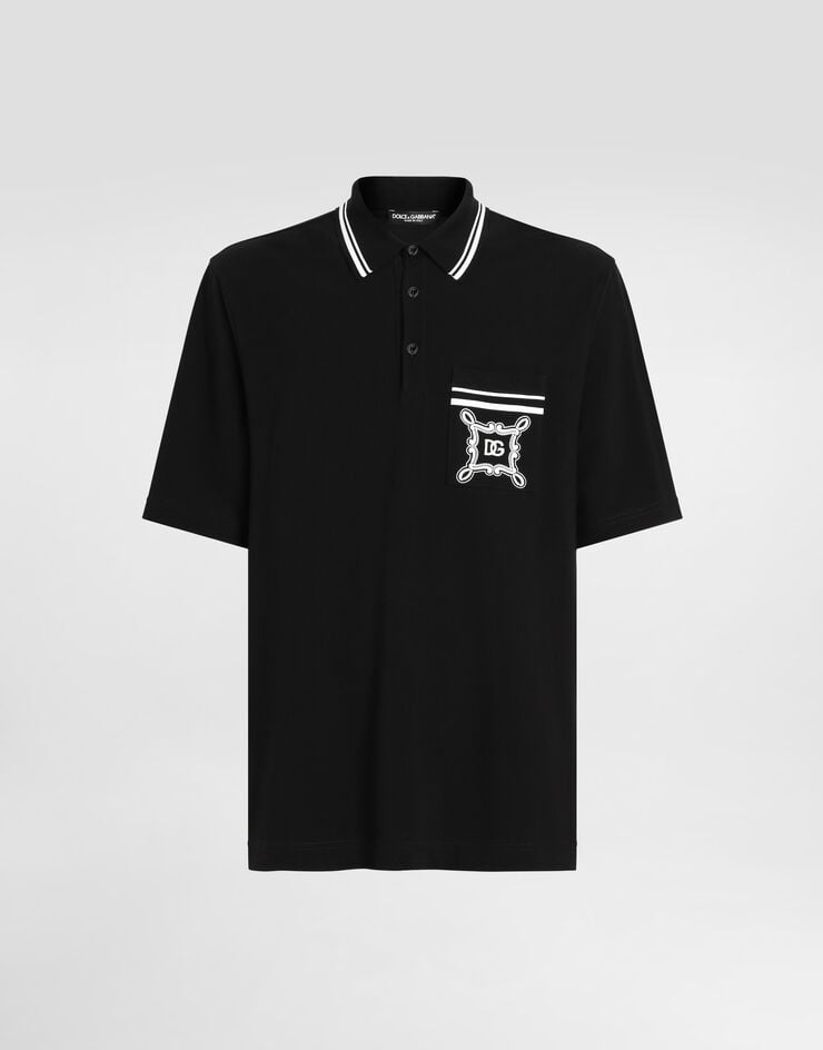Dolce & Gabbana Polo de algodón con detalles de estampado Bandana