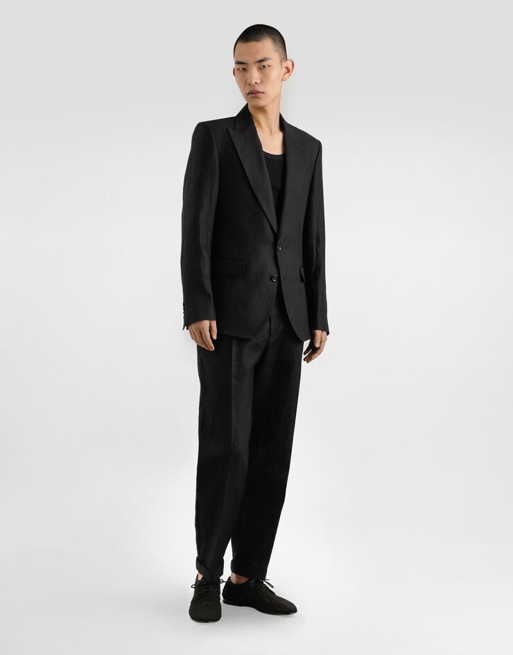Dolce & Gabbana Chaqueta de botonadura sencilla de tela de lino En oferta