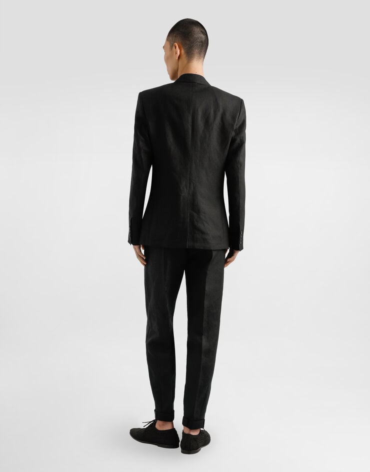Dolce & Gabbana Chaqueta de botonadura sencilla de tela de lino En oferta